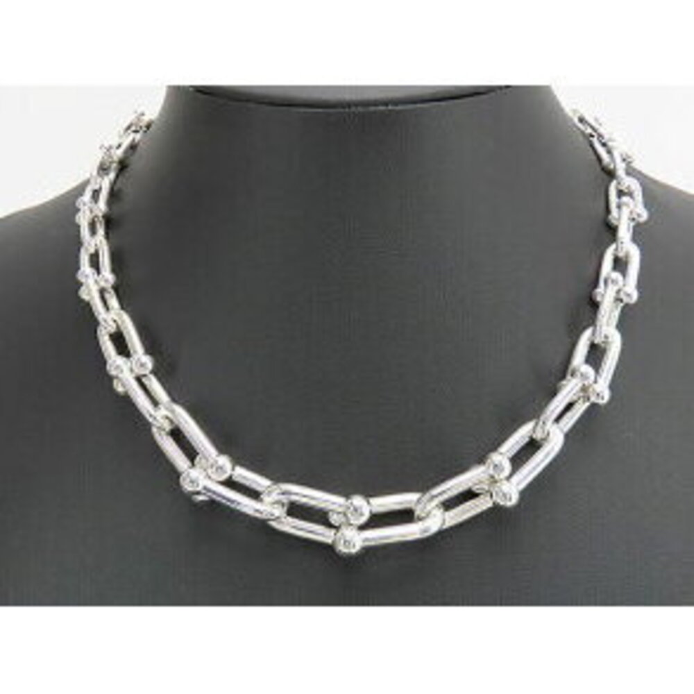 Tiffany Co Graduated Link Necklace Sterling Silver Choker Pendant Newly Polished
